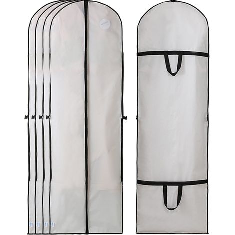 Set mit 4 faltbaren, wasserdichten und waschbaren Brautkleidhüllen, ideal zur Aufbewahrung von Kleidung und Accessoires. (1/5)