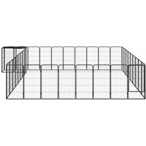 Maison Exclusive - Jaula perros 38 paneles acero recubierto polvo (1/5)