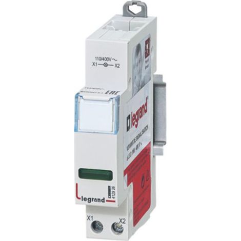 Voyant de signalisation LED vert LEGRAND 092707 1 module (1/3)