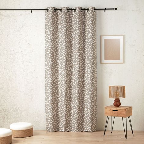 Rideau thermique et phonique obscurcissant jacquard face polaire Lin 140x240 cm (1/2)