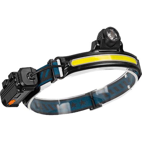 Lampe frontale LED rechargeable, USB XPG + COB ,Focus réglable, lampe frontale avec capteur, étanche à 270 °, avec 7 modes, pour la course à pied, le cyclisme, le camping, la randonnée (1) [Classe éne (1/5)