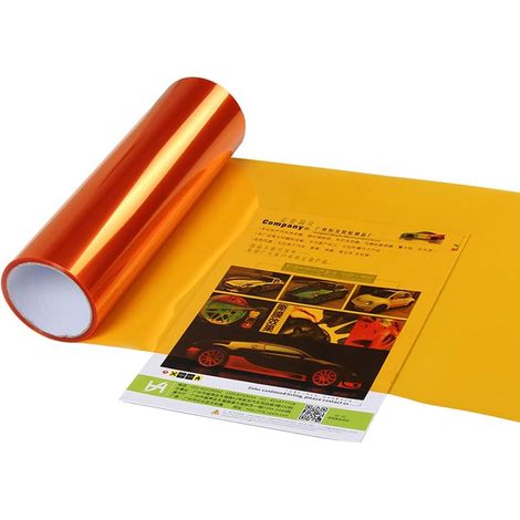 1x Autocollant vinyle, orange, film teinté, phare feu, voiture vélo (1/3)