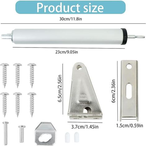 Automatic Door Closer,Pneumatic Door Closer with Adjustable Closing Speed,Groom Exterior Door Closing to Ceiling Or Side Mount,Silver Door Closure (1/3)
