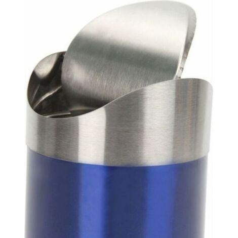 Poubelle Mini - Acier Inoxydable 401 - Couvercle À Bascule - Pour Bureau Table Voiture Chambre - 1,5 L (1/4)