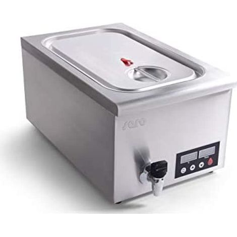 SARO SALERNO - Fornello per cottura sottovuoto, da 11-22 l, per GN 1/1, con pompa di circolazione e rubinetto di scarico, display digitale, temperatura da 45 a 95 °C, acciaio inox, da 0,7 kW (1/5)