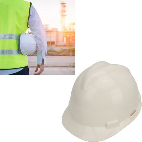 Weißer, verstärkter Bauhelm aus hochfestem ABS, V-förmig, bruchfester V-förmiger Schutzhelm, verstärkter Sicherheitshelm (1/5)