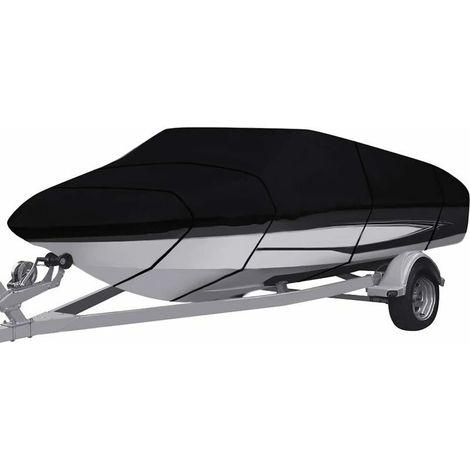 Housse de Protection pour Bateau Remorque, Oxford 210D Imperméable et Robuste, Compatible avec Yacht, Bateau de Pêche et Catamaran (11-13 Pieds, Modèle V) (1/5)