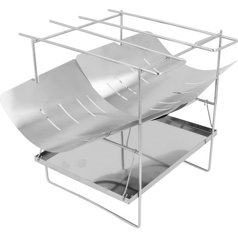 Barbecue pliant multifonctionnel portable en acier inoxydable avec pieds, idéal pour les pique-niques et le camping. (1/5)
