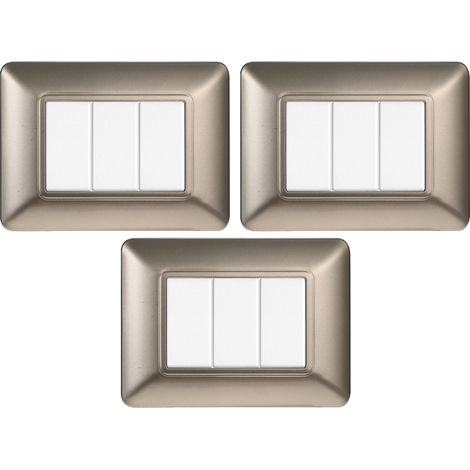 gloca Set 3 Placche Plastica 3P Titanio Compatibili Matix (1/4)