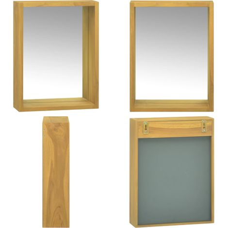 Spiegelschrank 30x10x40 cm Massivholz Teak - Spiegelschrank - Badezimmermöbel - Teakholzmöbel - Wandspiegel - Aufbewahrungsraum - Home & Living (1/5)