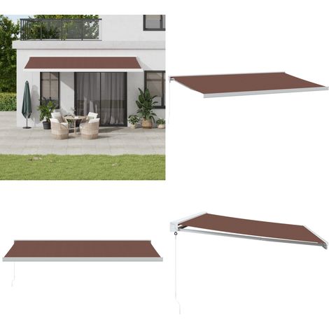 Markise Manuell Braun 500x300 cm - Markise - Sonnenschutz - Gartenmarkise - Terrassenschirm - Außenmarkise - Home & Living (1/5)