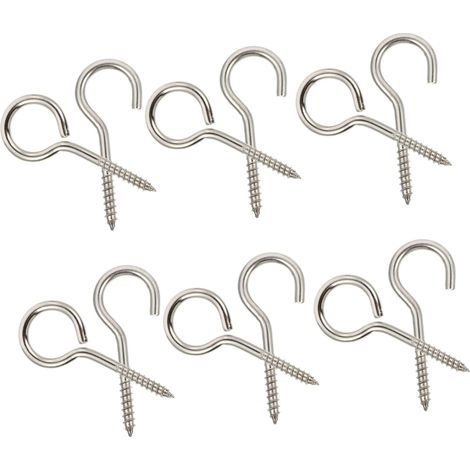 12 crochets à vis, inox, pour plafond et mur et maison et garage (1/5)