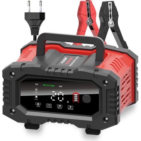 FOXSUR 20A, chargeur portable haute puissance 300 W, 12 V/24 V, pour batteries de moto et de voiture