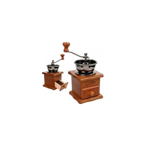 Moulin àcafé manuel vintage en bois vieilli avec réglage de l'engrenage réglable pour la maison le bureau et les voyages Moulin àcafé au design antique