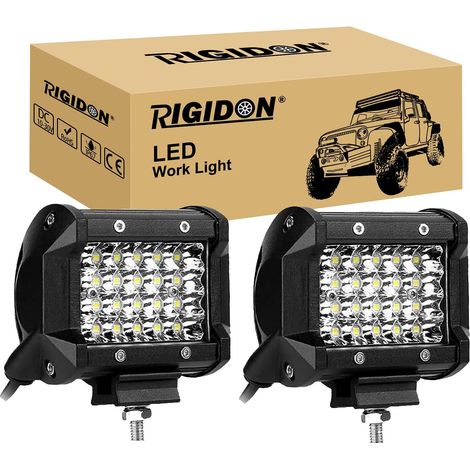 2 Pcs 10 cm 60W Phare de Travail LED Quad, 9D 4 Pouces 12V 24V Lampe de Travail LED, Feux de Travail LED pour Offroad Voiture camions SUV 4x4 Tracteur, projecteurs lumière feu antibrouillard (1/5)