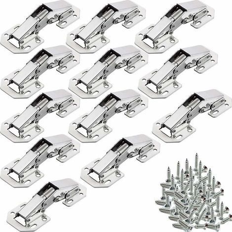 – Lot de 12 charnières invisibles 90° pour meuble – Acier laminé à froid – Installation facile – Pour armoires et placards - 12Pcs (1/5)