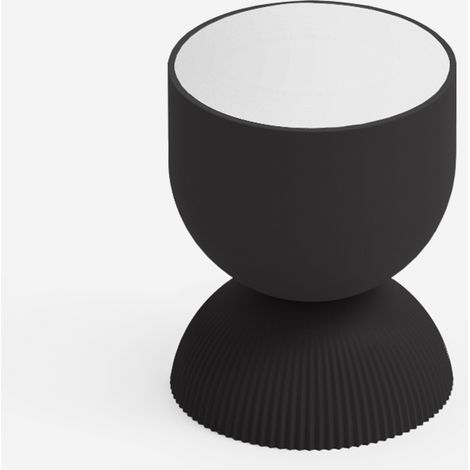 Tavolino da salotto design moderno in polietilene piano bianco Illo - Nero