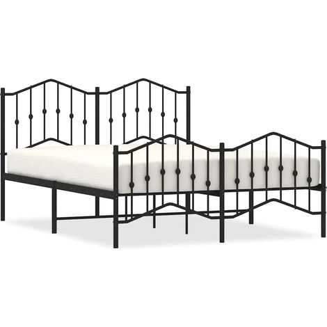 Maison Exclusive - Giroletto con Testiera e Pediera Metallo Nero 150x200 cm (1/5)