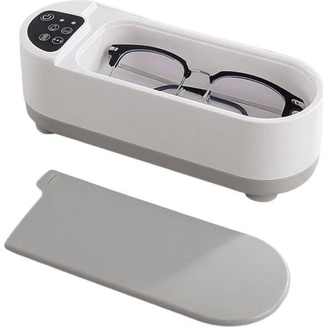 Nettoyeur de bijoux - Appareil à ultrasons - Nettoyage rapide - Deux modes de nettoyage - Capacité de 300 ml - Blanc (1/5)