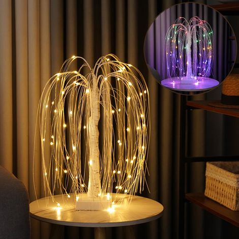 Arbre Lumineux - 60 LED - 50 cm - Alimentation USB ou Piles AA - Décoration Intérieure Noël Fêtes - Blanc (1/5)
