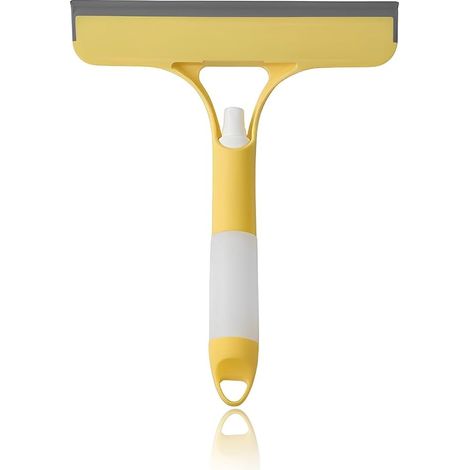 3-in-1-Abzieher mit integriertem Spray, Schwammreiniger und Silikonklinge, Duschabzieher, für Dusche, Badezimmer, Spiegel, Fensterreinigung, Fliesen (25,4 x 21,6 cm)