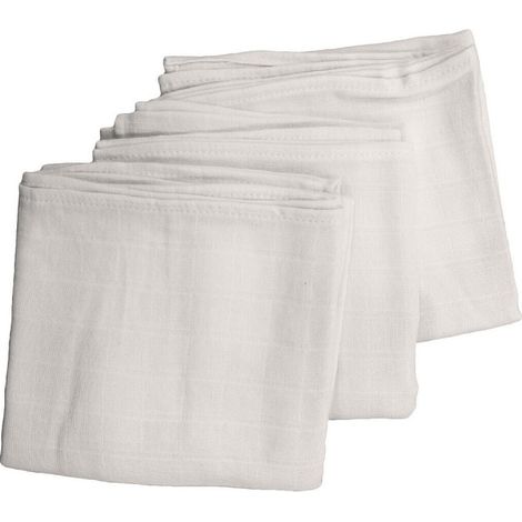 Lot de 3 langes bébé en Coton Bio - 70x70 cm - Blanc (1/3)