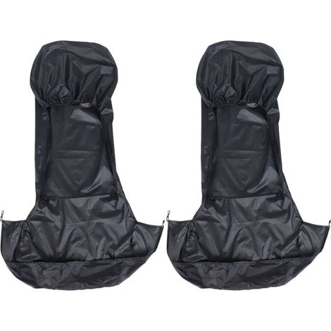 2 coprisedili universali in nylon impermeabile per auto e furgoni, neri (1/4)