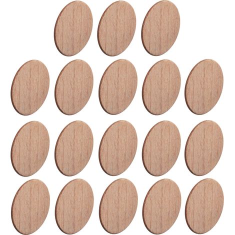 18x Cache vis adhésif autocollant bois naturel diamètre 18 mm bouchon trou meuble table chaise maison, Cerisier (1/3)