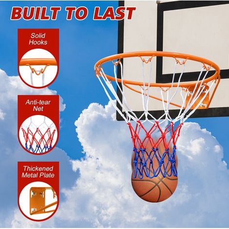 Cercle de basket 45,72 cm en métal orange, remplacement mural pour intérieur/extérieur FloraGrace (1/5)
