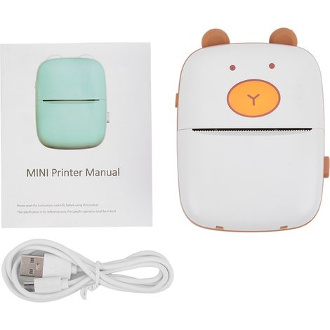 Imprimante thermique portable sans fil USB 200 DPI pour étiquettes photos et notes, machine d'impression blanche compacte (1/5)