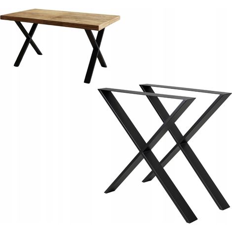 Moderne Tischbeine aus Metall (Paar) – Obeix Tischgestell 79 x 8 x 72 cm (1/5)