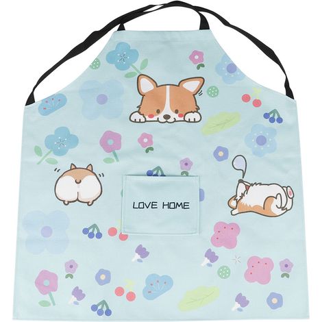 Tablier de cuisine en coton et lin, poche frontale pratique, style élégant bleu, protection anti-taches pour cuisson et jardinage (1/5)