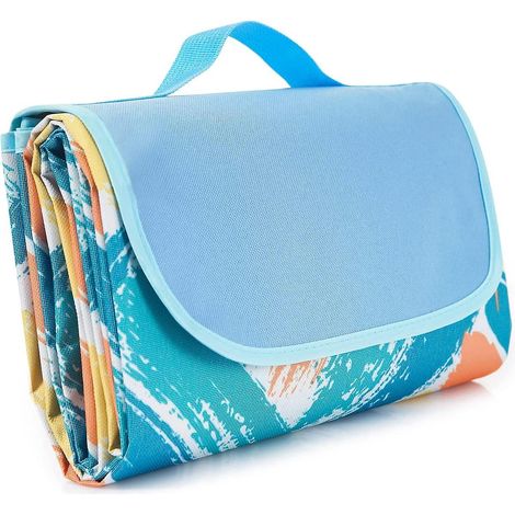 Tapis de pique-nique imperméable 145 x 200 cm, en tissu Oxford 600D imperméable, pliable et portable, idéal pour le camping et le jardin. (1/5)