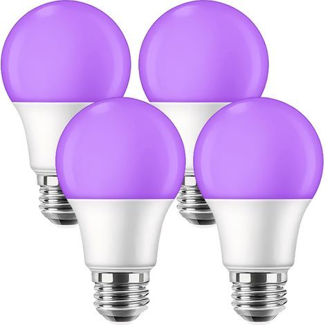 Pack of 4 Bulbs, E27, 9W LED, Ultraviolet 385-400nm, Aluminum, Party (1/5)