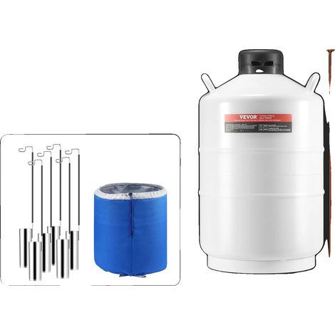 Tanque de nitrógeno líquido, capacidad de 30 L, con aislamiento al vacío, 20 L (1/2)
