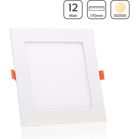 LED Panel Einbaustrahler eckig weiss - Lichtfarbe: Warmweiß 3000K - Ausführung: 12W 170x170mm Ausschnitt 155x155mm (1/3)