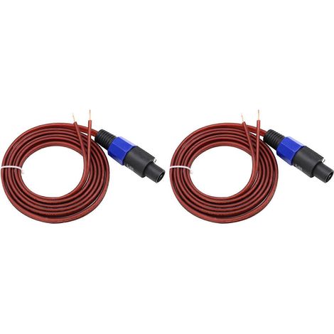 2 câbles Speakon pour haut-parleur, fils nus, extrémité ouverte, câble audio Speakon vers haut-parleur, câble de connexion pour amplificateur, pour DJ/PA (1/5)
