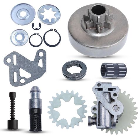 Kit de réparation pour chaîne de pignon d'embrayage 3/8"-7T Adefol, pompe à huile, turbine, filtre, ligne, rondelle pour tronçonneuses Stihl MS380 038 MS381 1119 160 2000, remplacement de pièce OEM po (1/5)