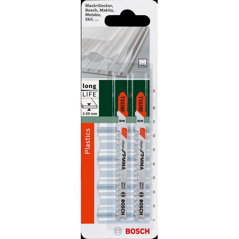 Bosch 2609256C59 - Set di 2 lame per seghetto alternativo T102BF