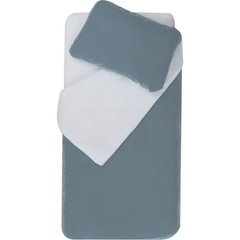 Parure de couette bicolore pour enfant Bleu Marine 100x140 cm