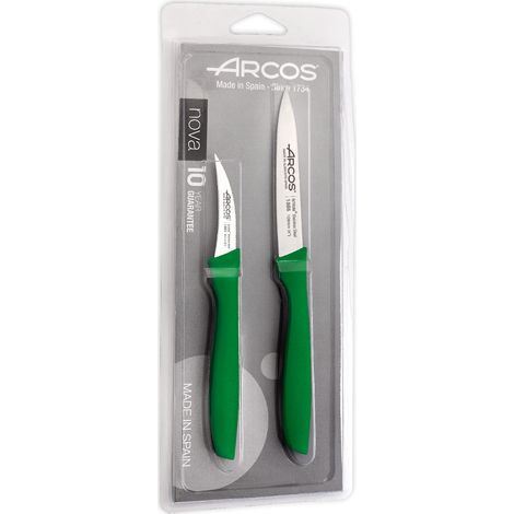 Messerset Mondadores Arcos Nova 189421 Edelstahl Nitrum und mango Polypropylen grüne Klinge 80 cm 2-teilige Klinge in Blisterverpackung (1/3)