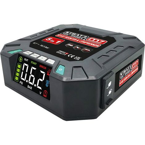 BOOSTER DE DEMARRAGE MULTIFONCTION 5 EN 1, COMPRESSEUR 12V 2500A - M7