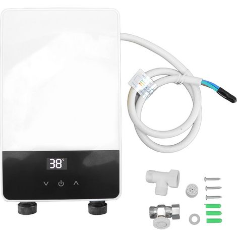 Nannigr Chauffe-Eau Instantané 220 V 5500 W avec Affichage Numérique, , pour Cuisine et Salle de Bain, Température Maximale 55 °C,G1/2 (1/5)