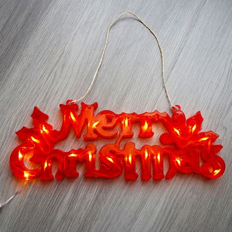 Guirlande lumineuse LED en forme de lettres, thème Noël, pour fêtes, mariages, fenêtres, arbres et décorations saisonnières.-AquaForge (1/5)