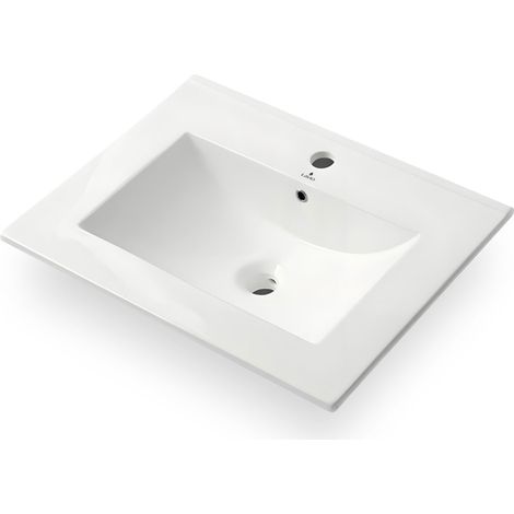 Lavabo encastrable rectangulaire NORDIS céramique 61 cm Blanc (1/5)