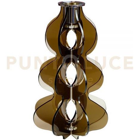 CANDELABRO GRANDE IRIDE MARRONE IN CRISTALLO ACRILICO