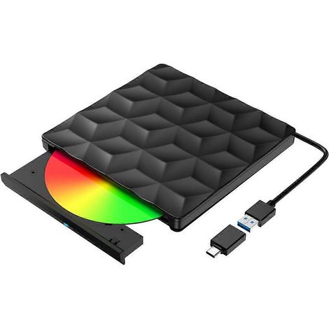 Graveur DVD externe RW USB 3.0 Type-C portable pour lecteur/graveur DVD - Amovible
