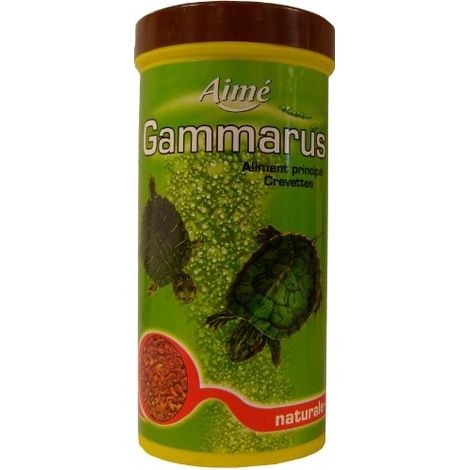 AiMÉ - Mix Gammarus - Mangime tartarughe acqua - Cibo tartarughe d'acqua - Mix molluschi e gamberetti per tartarughe d'acqua - Gammarus e gamberetti essiccati per tartaruga - 100 g - 1000 ml