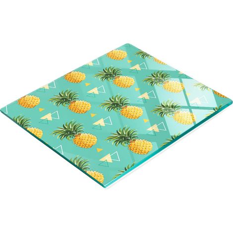 Tabla de cortar y servir decorativa de cristal para cocina con diseño de piña, 60x52 cm. (1/5)
