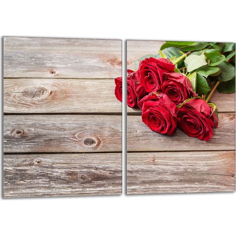 Protezione per piano cottura in vetro 2x40x52 Rose (1/5)
